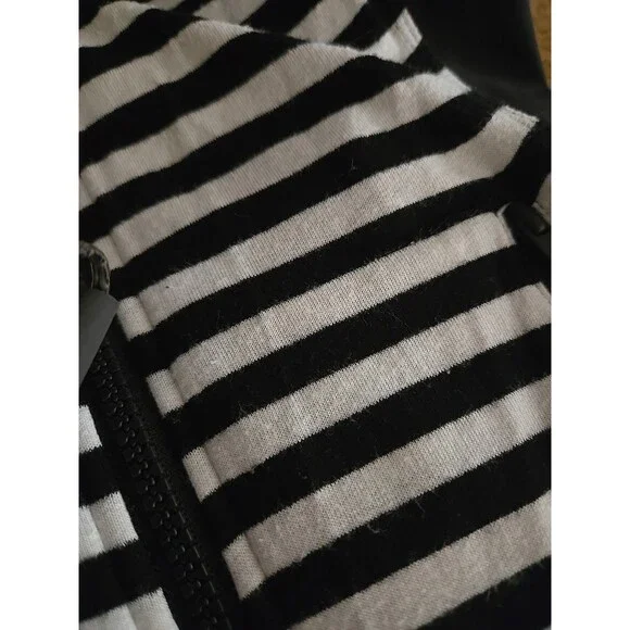 ZENERGY CHICOS Black White Striped Zip Knit Neema Jacket Top 0 US Womens  Casual - Picture 11 of 16